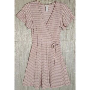 Caution to the Wind Soft Baby Pink Flutter Sleeve Faux Wrap Date Night Brunch